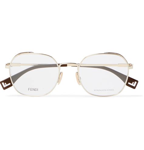 fendi glasses gold|who makes fendi glasses.